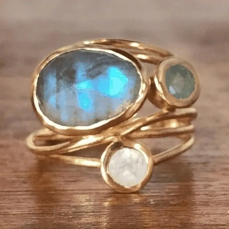 Vintage ring i blå lapis lazuli